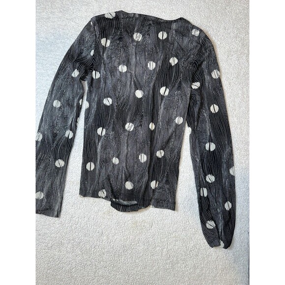 KENNETH COLE Women's Long Sleeve Geometric Polka Dot Design Ruched Front M - Picture 2 of 6
